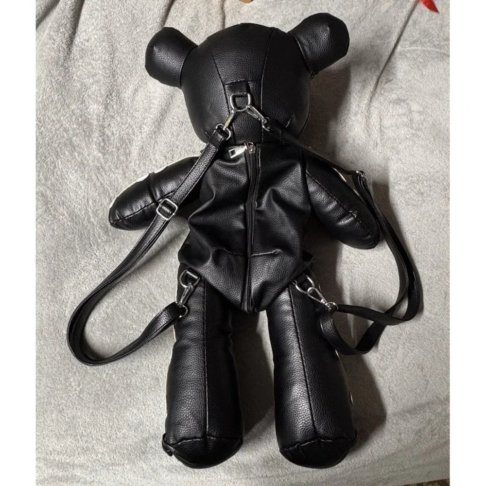 DOLLS KILL DEADY TEDDY STUFFED BEAR BACKPACK SKELETON GOTH PUNK 24